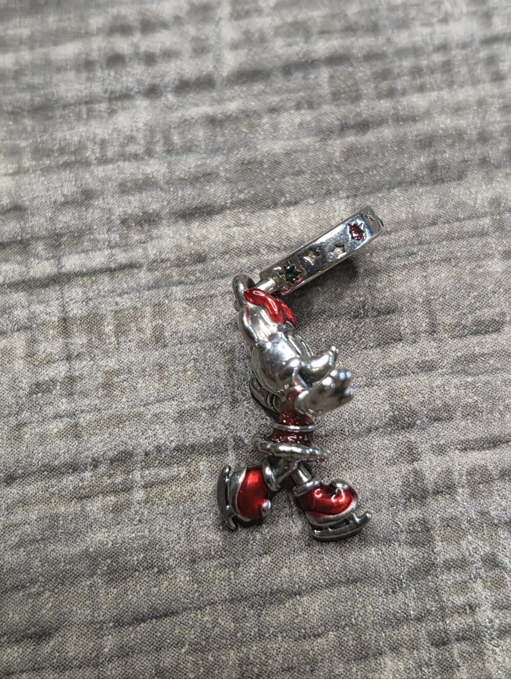 Authentic Pandora Minnie Mouse Ice Skating Dangle Charm Sterling silver - Picture 3 of 8